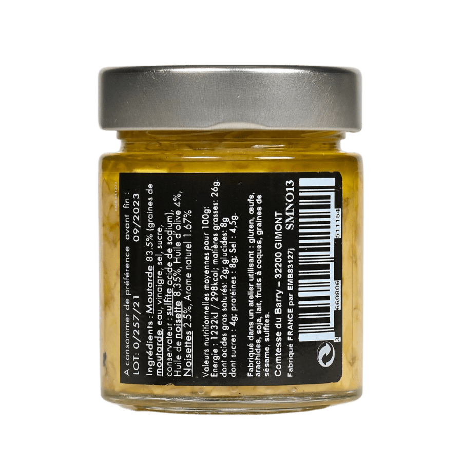 Mù tạt nấm Truffle đen – Hạt phỉ và dầu Olive (130gr)