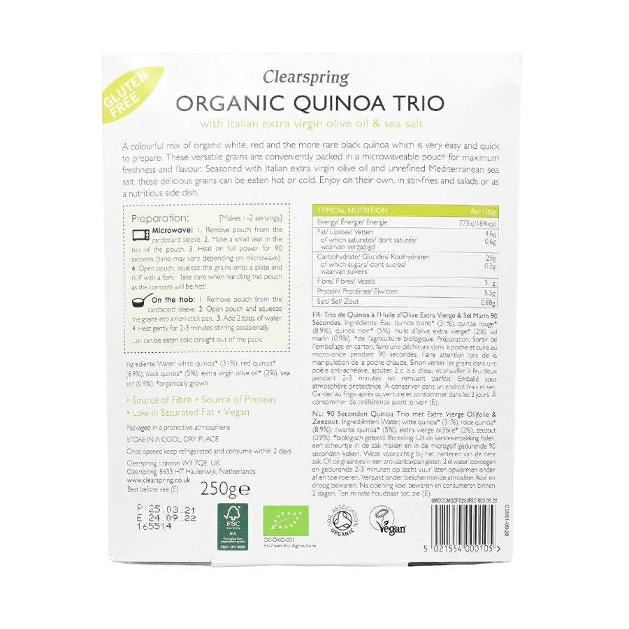 Cơm hạt diêm mạch (Quinoa) hữu cơ – Clearspring (250g)