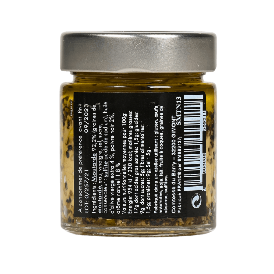 Mù tạt nấm Truffle đen – Tiêu và dầu Olive (130gr)
