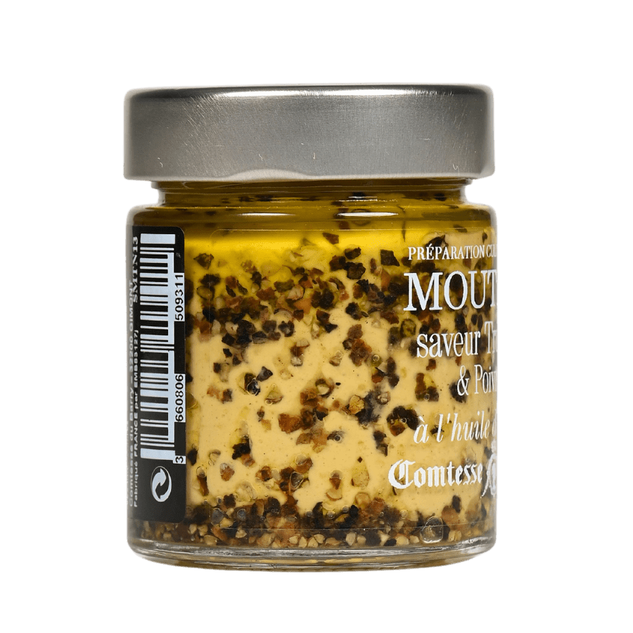 Mù tạt nấm Truffle đen – Tiêu và dầu Olive (130gr)