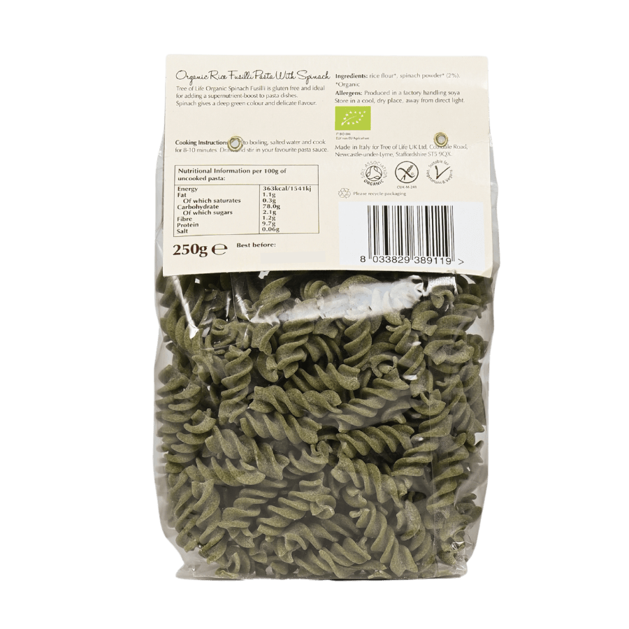 Nui xoắn cải bó xôi hữu cơ – Tree of Life (250g)