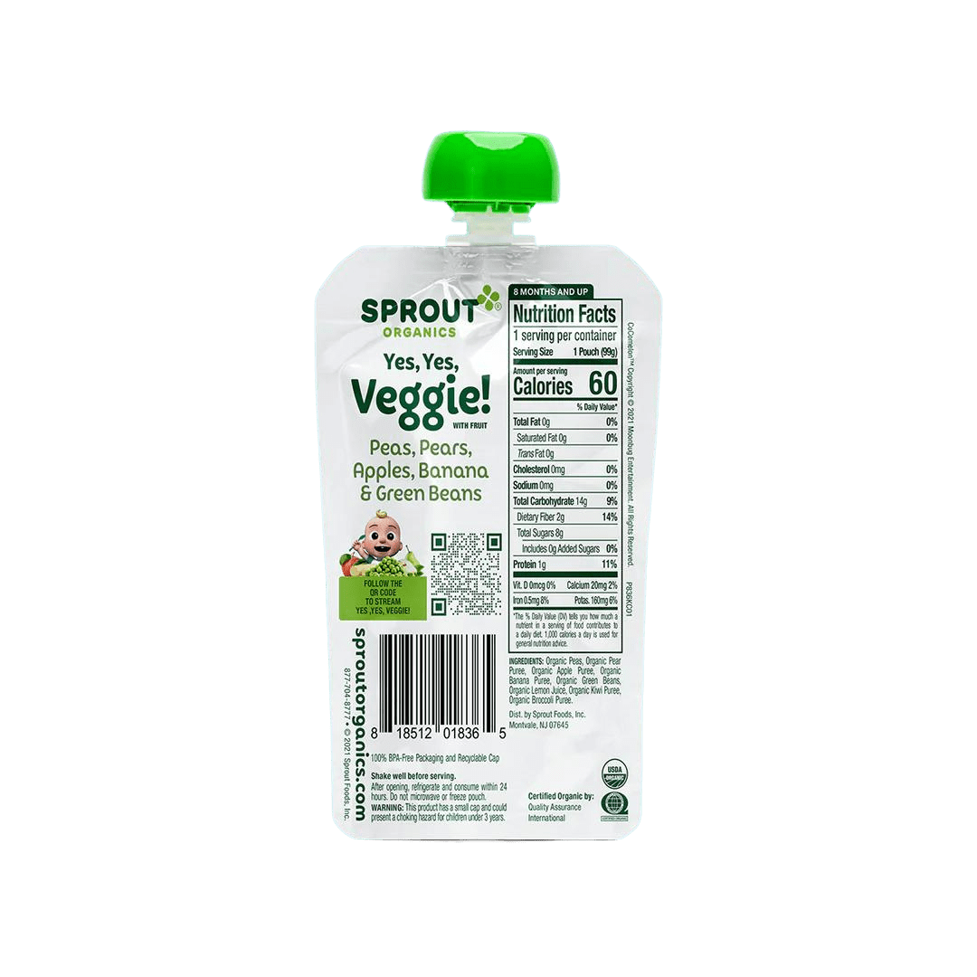 Trái cây nghiền hữu cơ Cocomelon – Sprout Organics – 6 month+
