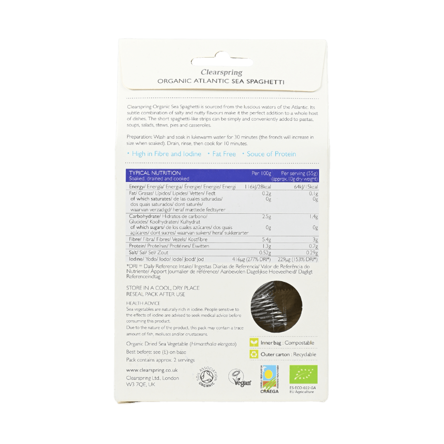 Rong biển hữu cơ Sea Spaghetti – Clearspring (25g)