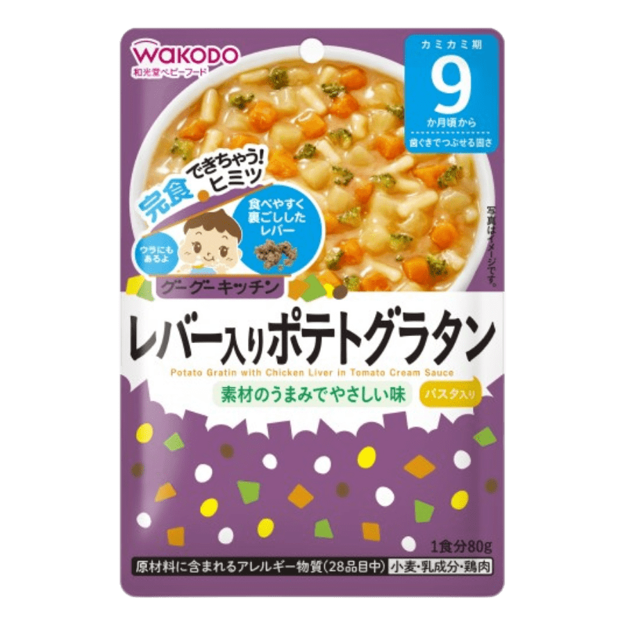 Cháo Nhật Wakodo – Khoai tây, gan gà sốt kem cà chua (80g) – 9 month+