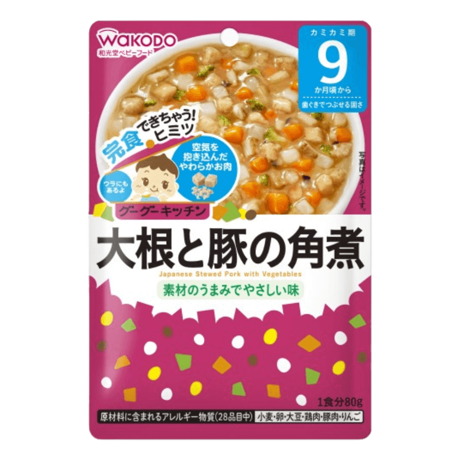 Cháo Nhật Wakodo – Thịt heo hầm rau củ (80g) – 9 month+