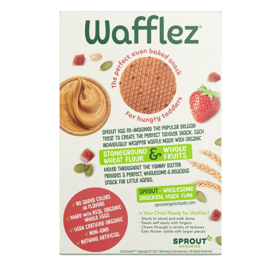 Bánh Waffle hữu cơ CoComelon – Bơ bí đỏ & Jelly – 12 month+