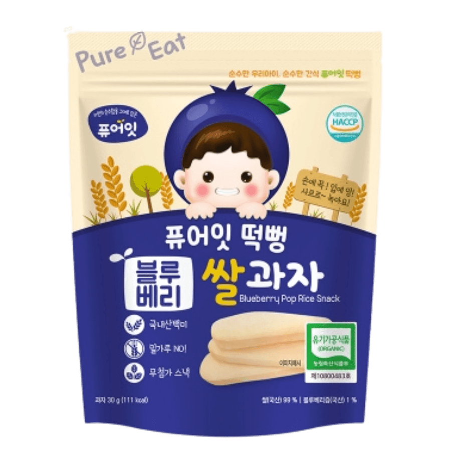 Bánh gạo Hàn Quốc hữu cơ – Việt quất – Pure Eat (30g)