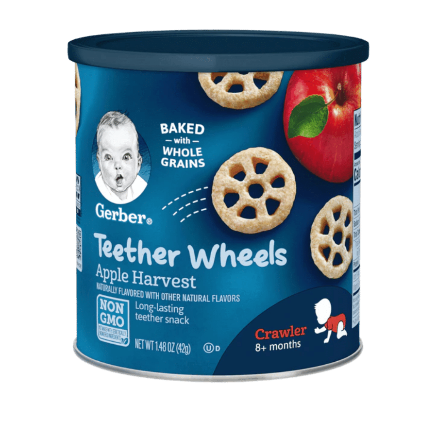 Bánh ăn dặm Gerber Teether Wheels – Táo – 8 month+ (42g)