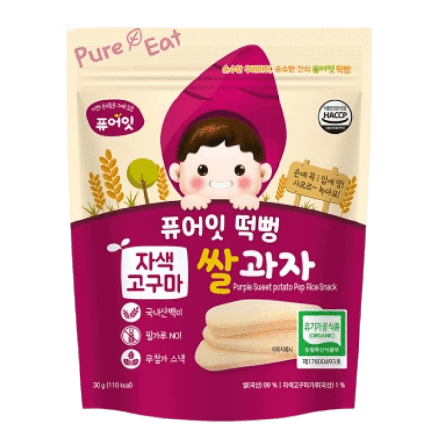 Bánh gạo Hàn Quốc hữu cơ – Khoai lang – Pure Eat (30g)