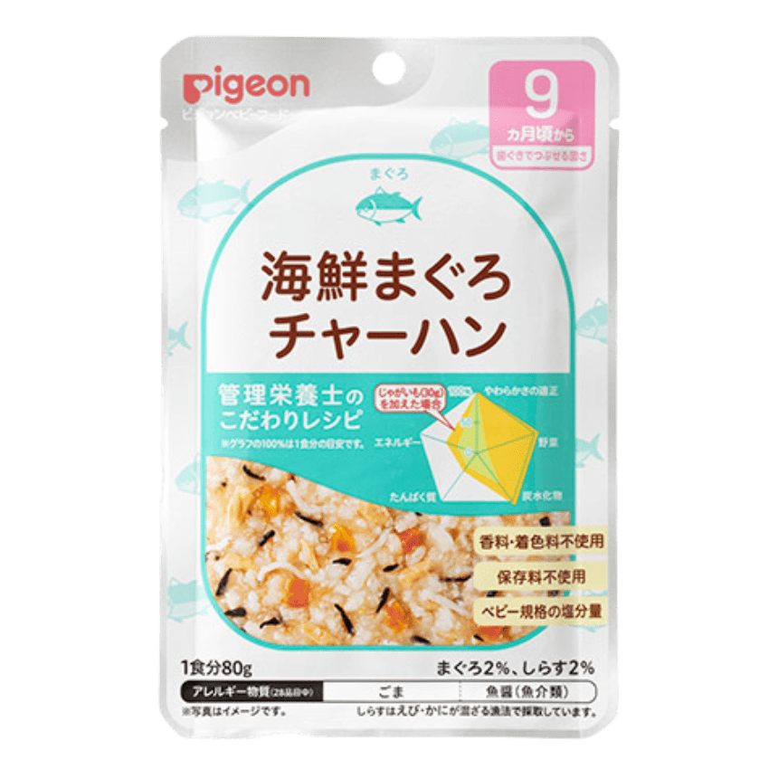 Cháo Nhật ăn dặm Pigeon – Cơm chiên cá ngừ hải sản (80g) – 9 month+