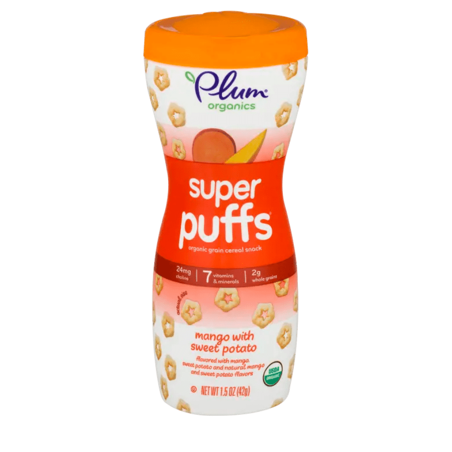 Bánh Puffs ăn dặm hữu cơ Plum (42g) – Xoài & Khoai lang – 6 month+