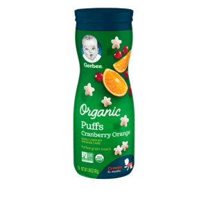 Bánh Puffs ăn dặm Gerber hữu cơ - Cam & Nam việt quất - 8 month+ (42g)