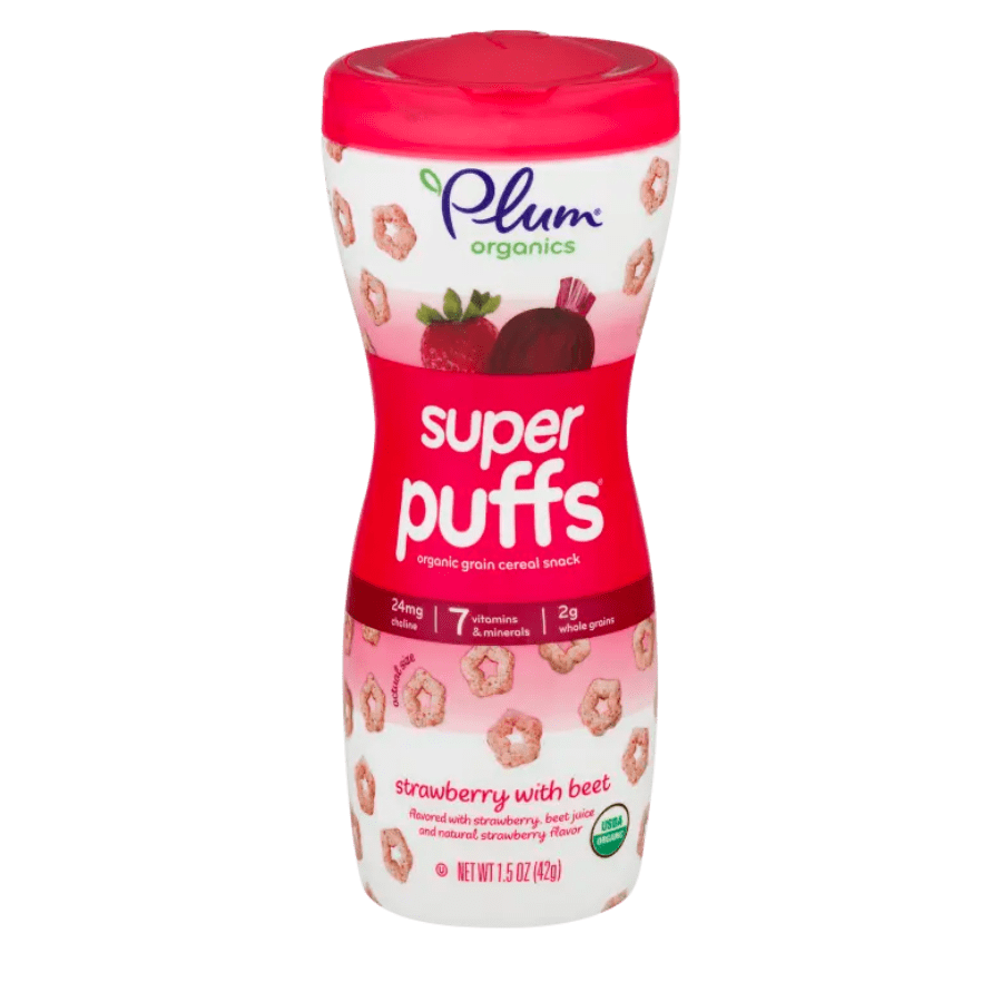 Bánh Puffs ăn dặm hữu cơ Plum (42g) – Dâu & Củ cải đỏ – 6 month+