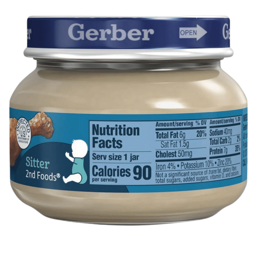 Hũ dinh dưỡng bổ sung kẽm Gerber – Thịt gà – 6 month+ (71g)
