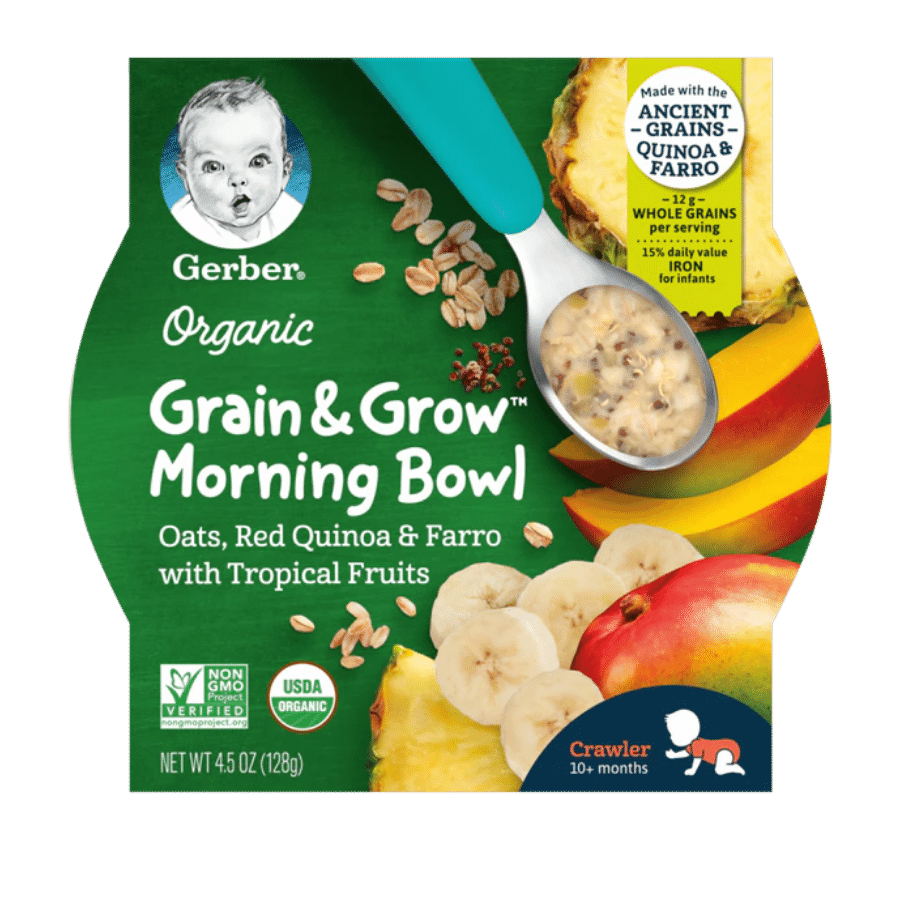 Cháo ăn dặm hữu cơ Gerber – Yến mạch, Quinoa, Trái cây mix – 10 month+