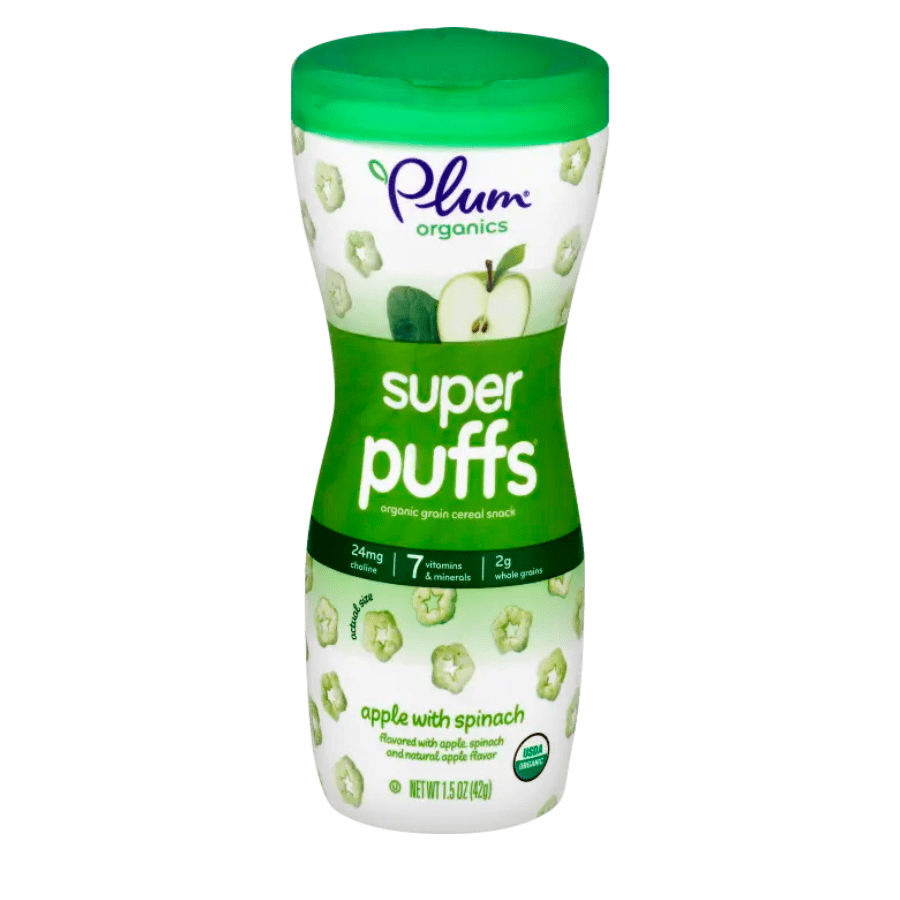 Bánh Puffs ăn dặm hữu cơ Plum (42g) – Táo & Rau Bina – 6 month+