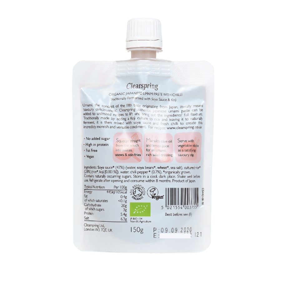Nước xốt Umami hữu cơ với ớt – Clearspring (150g)