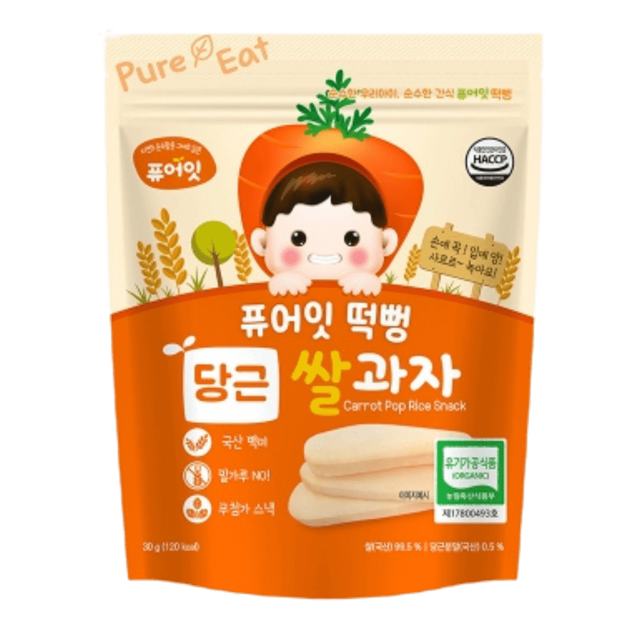 Bánh gạo Hàn Quốc hữu cơ – Cà rốt – Pure Eat (30g)