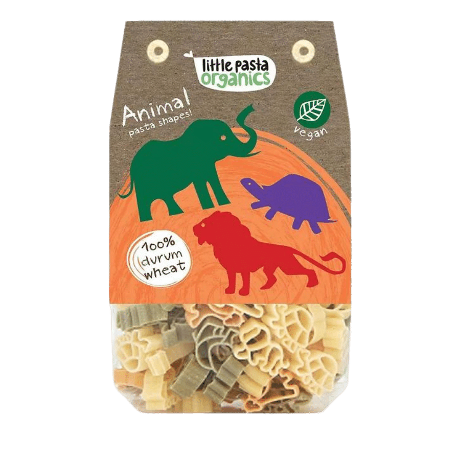 Pasta hữu cơ 3 màu hình động vật – 12 month+ (250g)