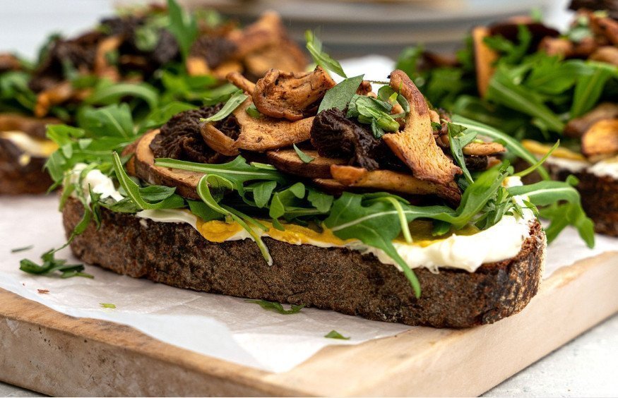 Vegan Black Truffle Mustard Mushrooms on Toast