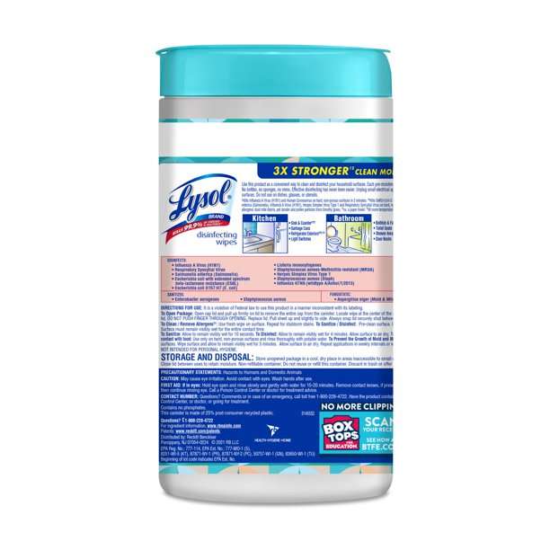 Khăn giấy ướt khử trùng đa năng Lysol – Hương dừa (80 tờ)