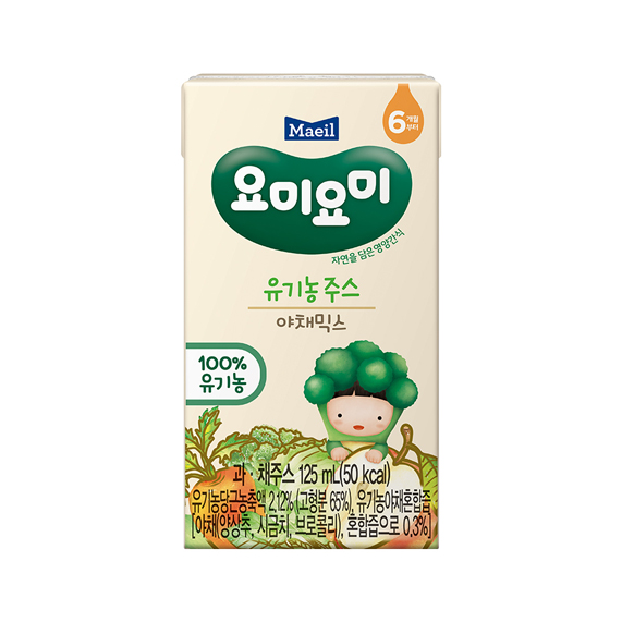 Nước ép Maeil hữu cơ – Táo, Bông Cải, Cà Rốt (4x125ml) – 6 month+