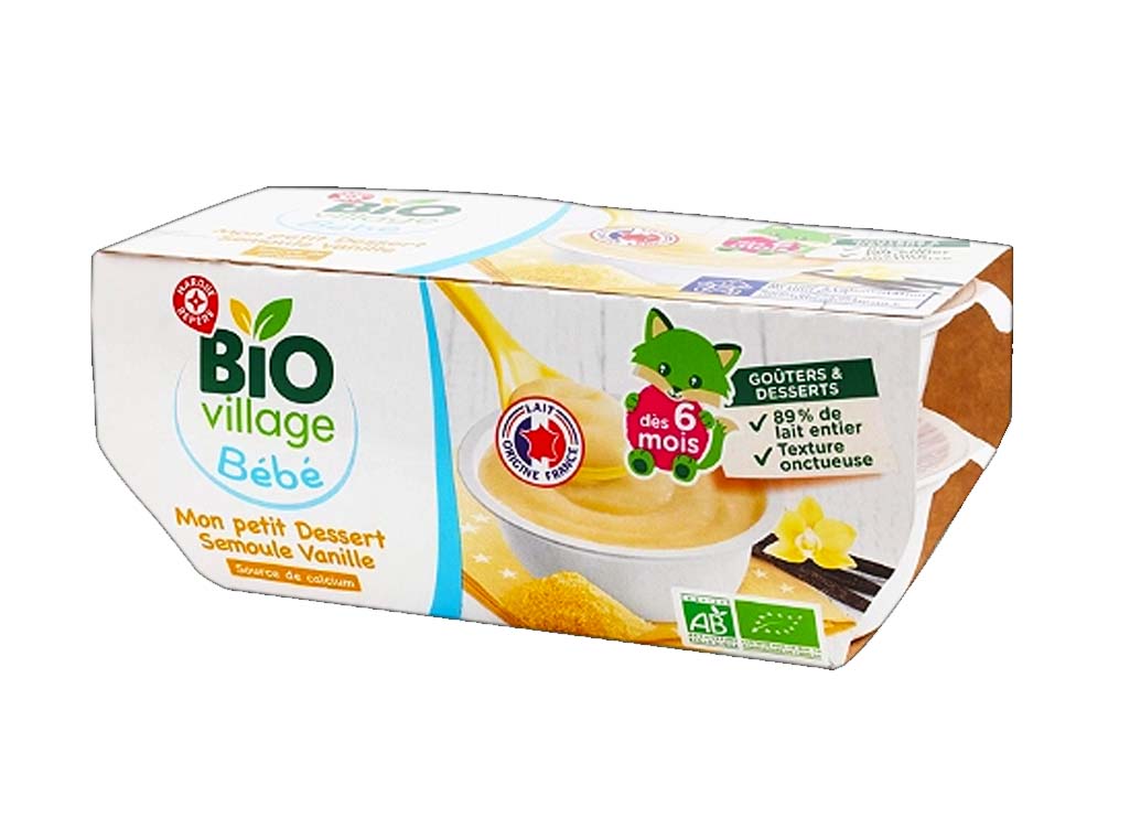 Váng sữa hữu cơ cho bé Bio Village – Vị Vani (100g) – 6 month+