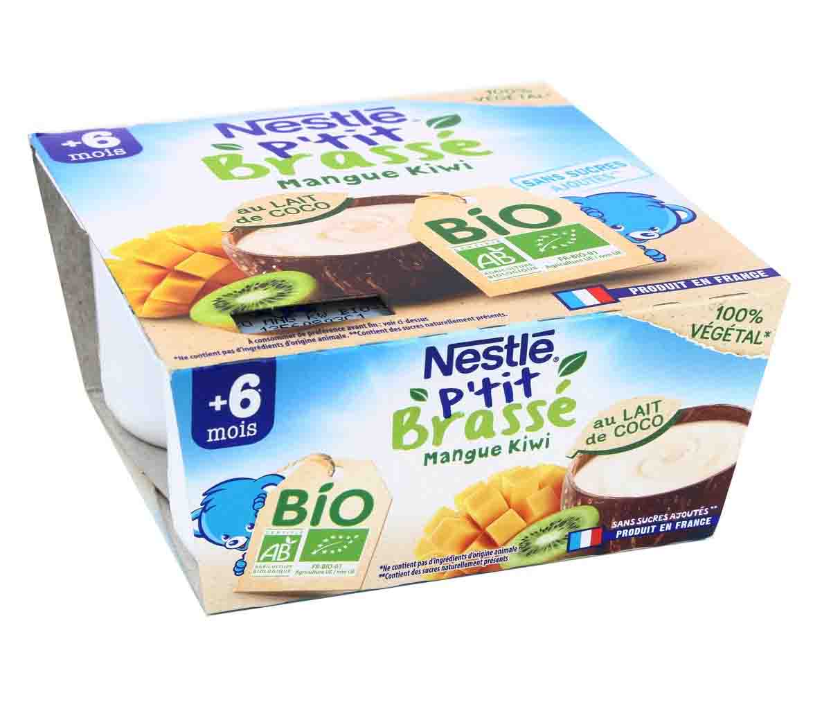 Sữa chua sữa dừa thuần chay Nestle – Vị Xoài Kiwi (60g) – 6 month+