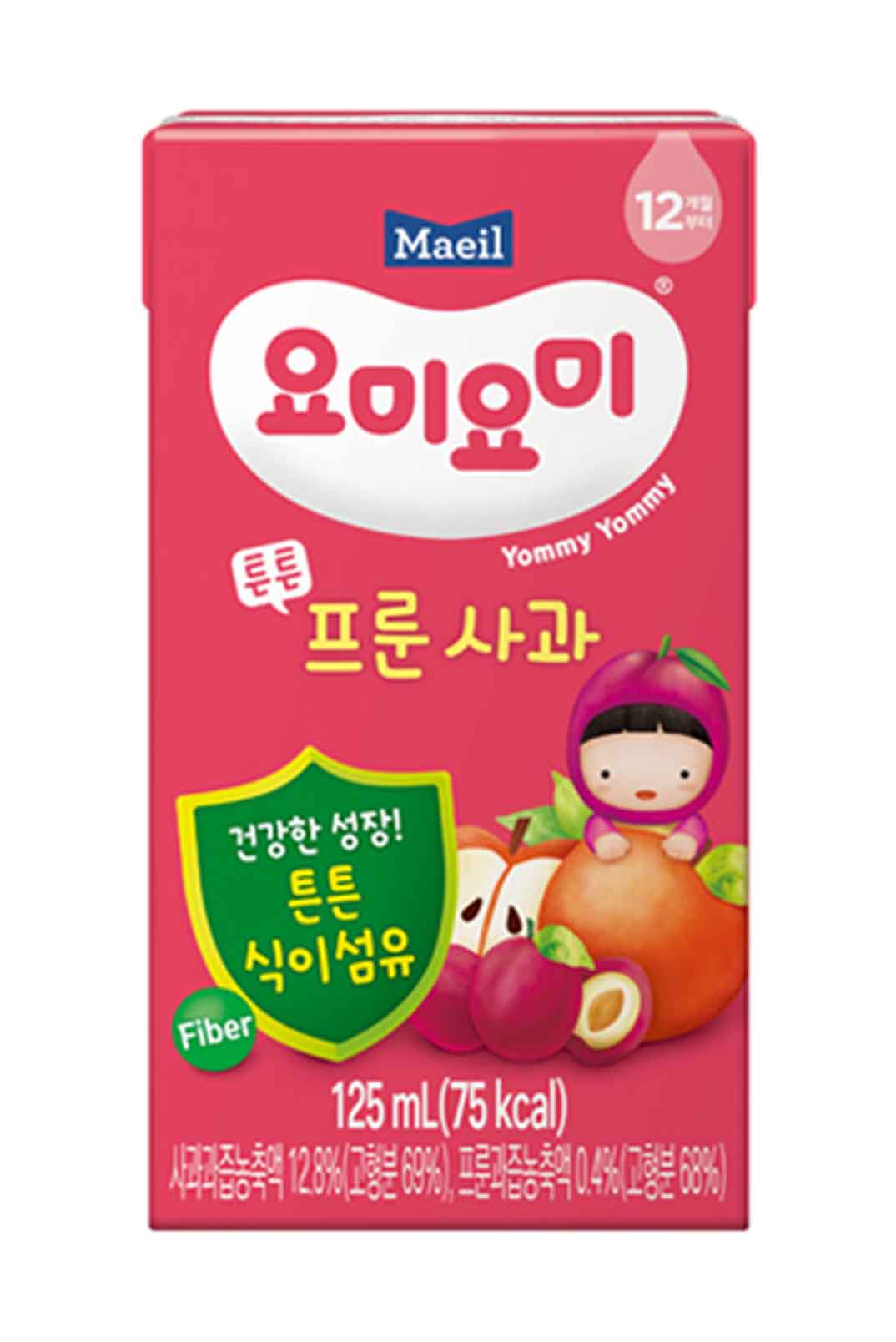 Nước ép Maeil giàu dinh dưỡng – Táo, Mận (4x125ml) – 12 month+