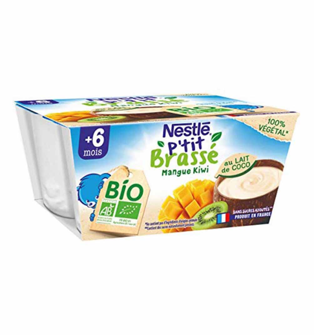 Sữa chua sữa dừa thuần chay Nestle – Vị Xoài Kiwi (60g) – 6 month+