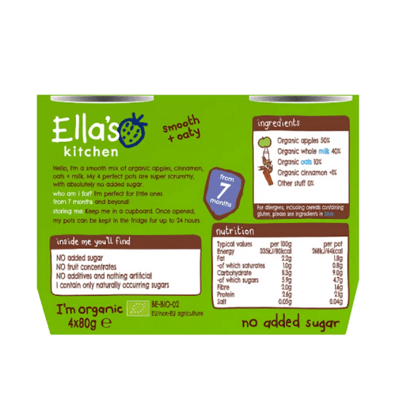 Pudding cho bé Ella’s Kitchen – Táo, quế – 7 month+ (320g)